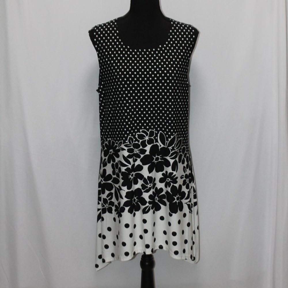 NorthStyle Black & White Poke-a-Dot & Floral Dress